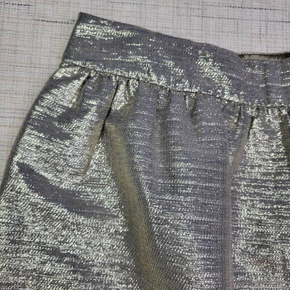 Banana Republic Heritage‎ Collection Metallic Gold Full Pleat Mini Skirt Size 6 - Picture 2 of 7